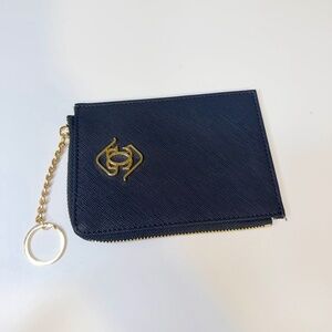 Glass Ladder & Co, Card Holder, Navy Blue with Gold, Keychain Wallet